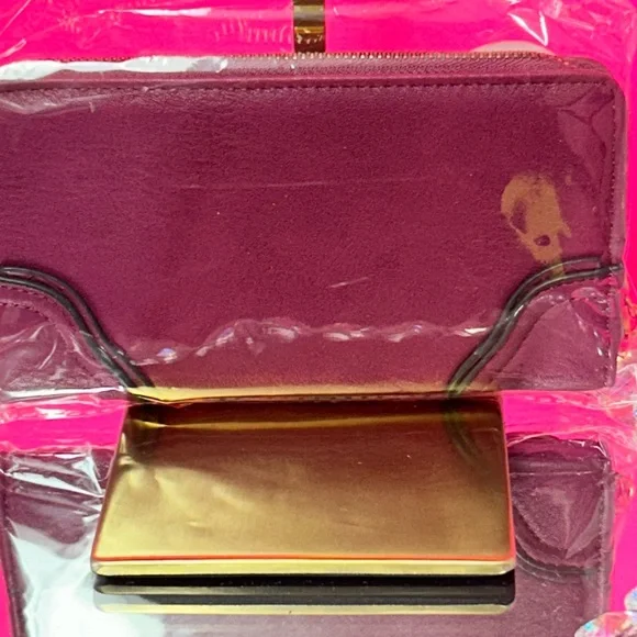Juicy Couture Plum Zip-Around Wallet with Gold Hardware Approx. 8 x 4 - Picture 3 of 17
